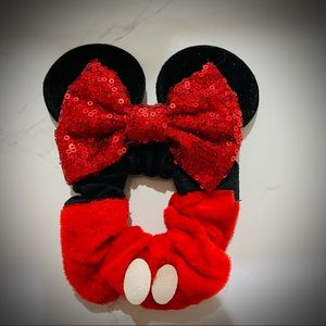 Mouse Ear Bow Scrunchie with elastic.